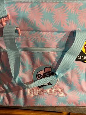 Buc-ee's Pink & Light Blue Insulated Cooler Tote